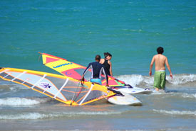 windsurfing lessons and equipment